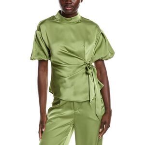 Gracia Womens  Side Tie Satin Top